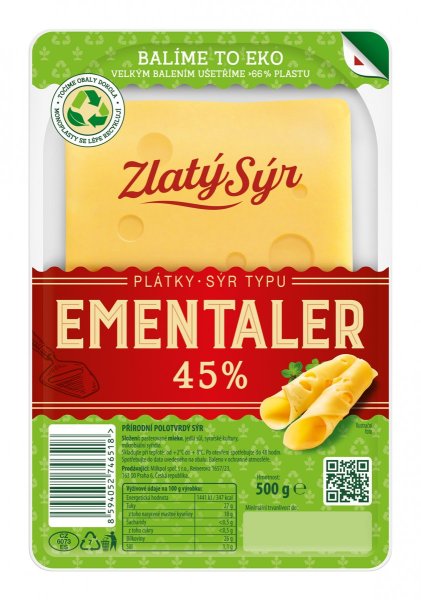 SÝR TYPU EMENTALER PLÁTKY 500G