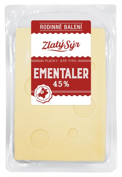 RODINNÉ BALENÍ SÝR TYPU EMENTALER 45% PLÁTKY 300G